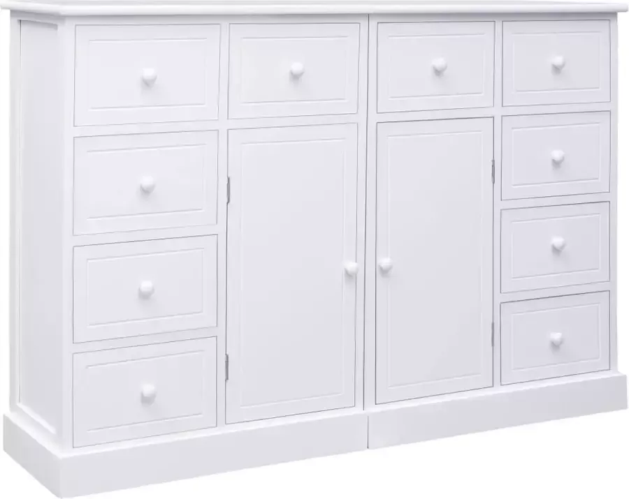 Furniture Limited Dressoir met 10 lades 113x30x79 cm hout wit