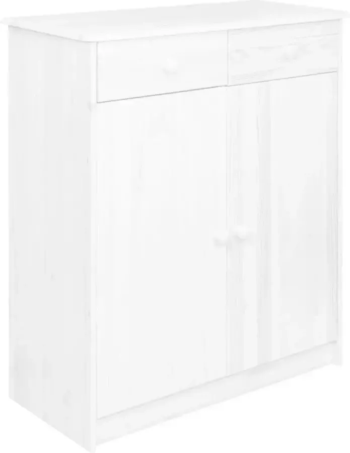 Furniture Limited Dressoir met 2 lades 78x35x89 cm massief grenenhout wit