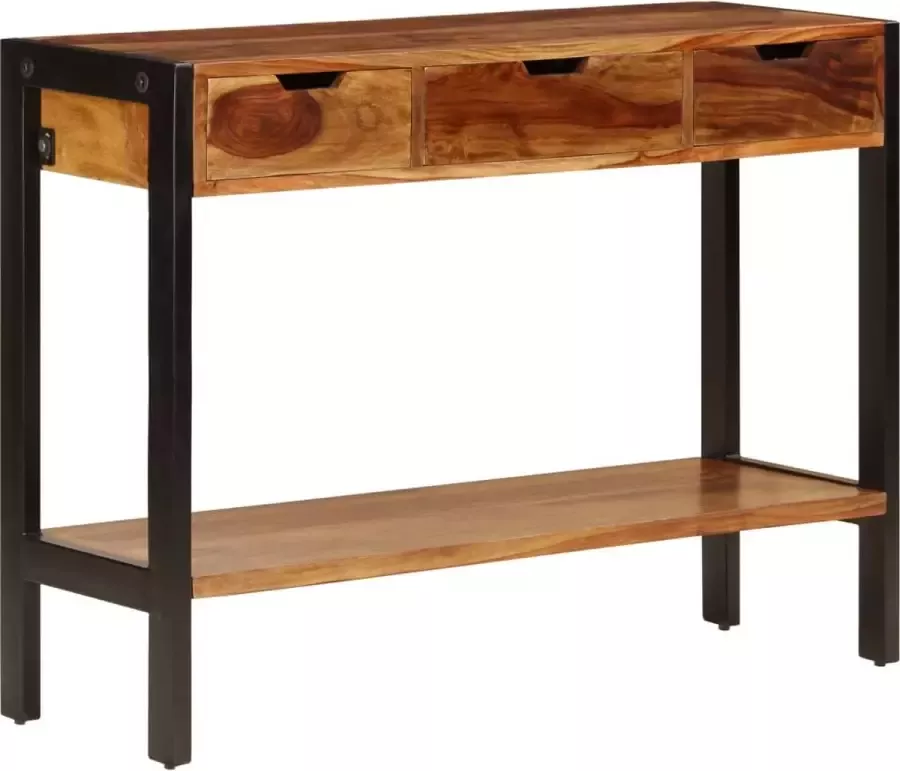 Furniture Limited Dressoir met 3 lades 110x35x75 cm massief sheeshamhout