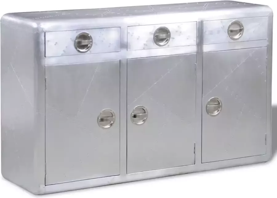 Furniture Limited Dressoir met 3 lades vintage luchtvaartstijl aluminium
