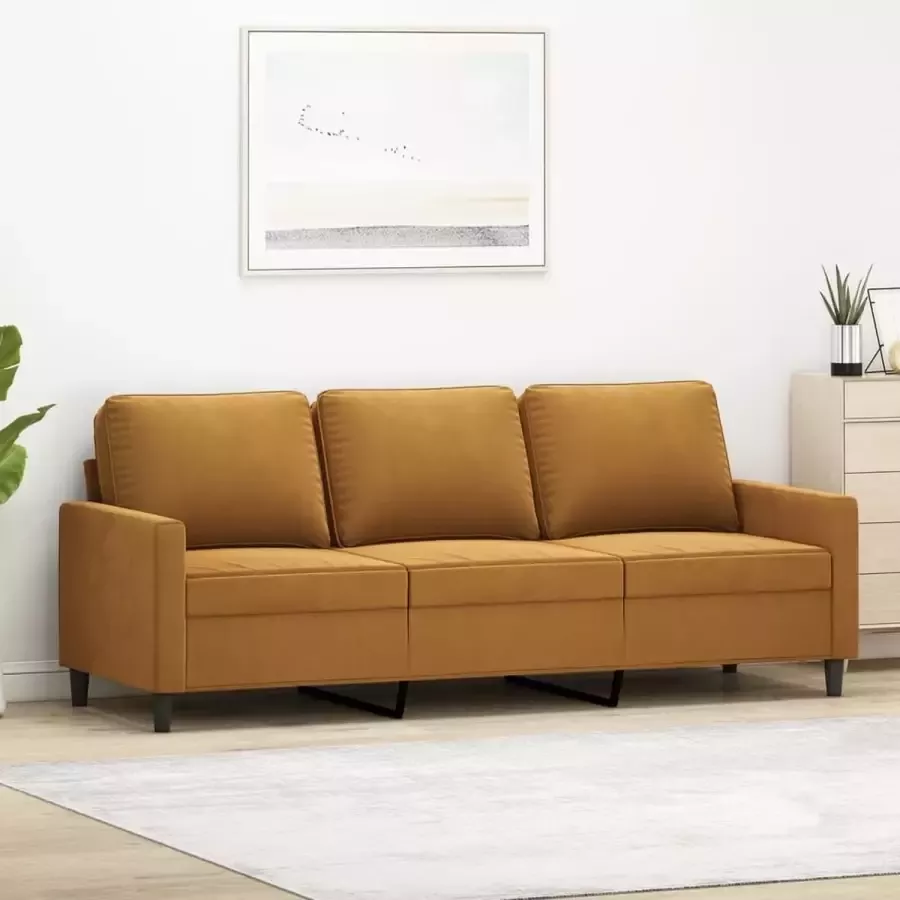 Furniture Limited Driezitsbank 180 cm fluweel bruin