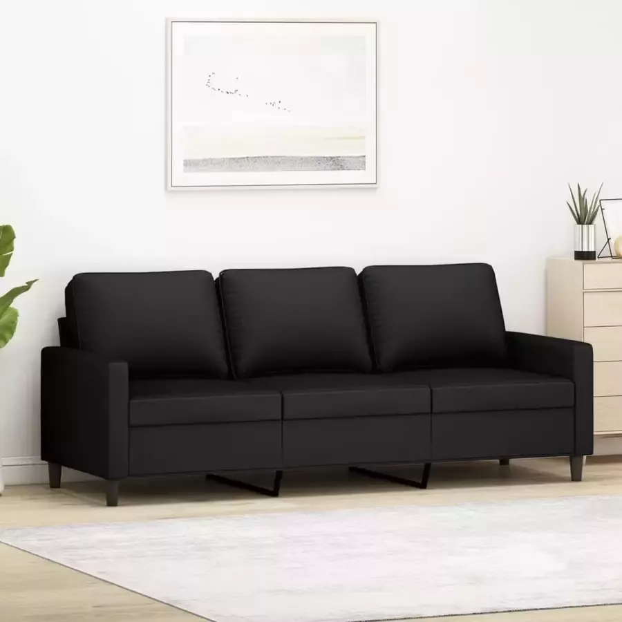 Furniture Limited Driezitsbank 180 cm fluweel zwart