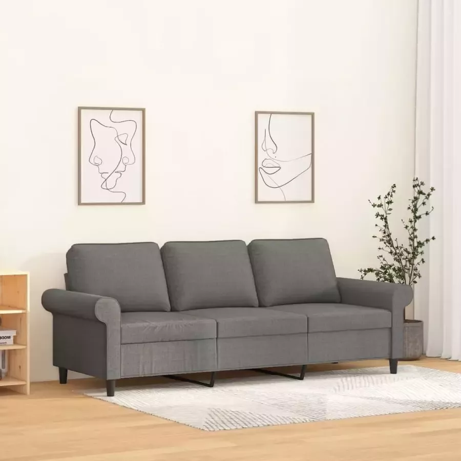 Furniture Limited Driezitsbank 180 cm stof donkergrijs