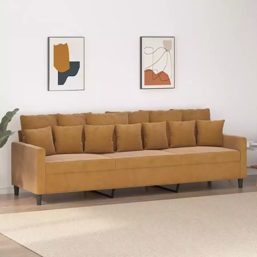 Furniture Limited Driezitsbank 210 cm fluweel bruin