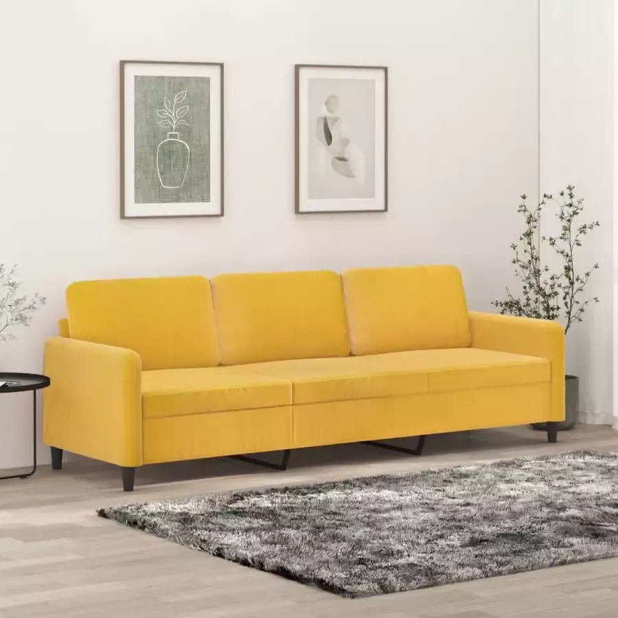 Furniture Limited Driezitsbank 210 cm fluweel geel