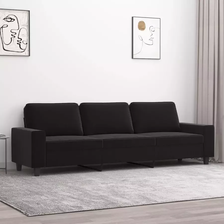 Furniture Limited Driezitsbank 210 cm microvezelstof zwart