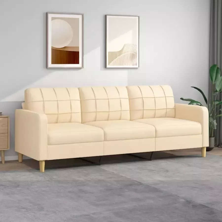 Furniture Limited Driezitsbank 210 cm stof crème