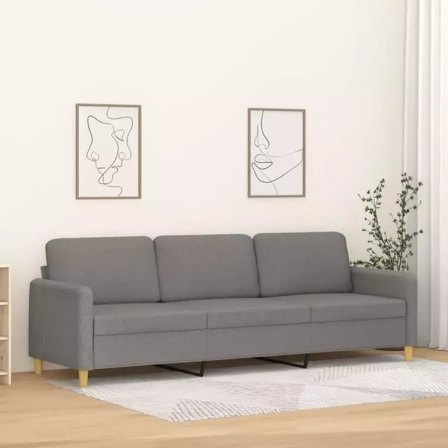 Furniture Limited Driezitsbank 210 cm stof donkergrijs