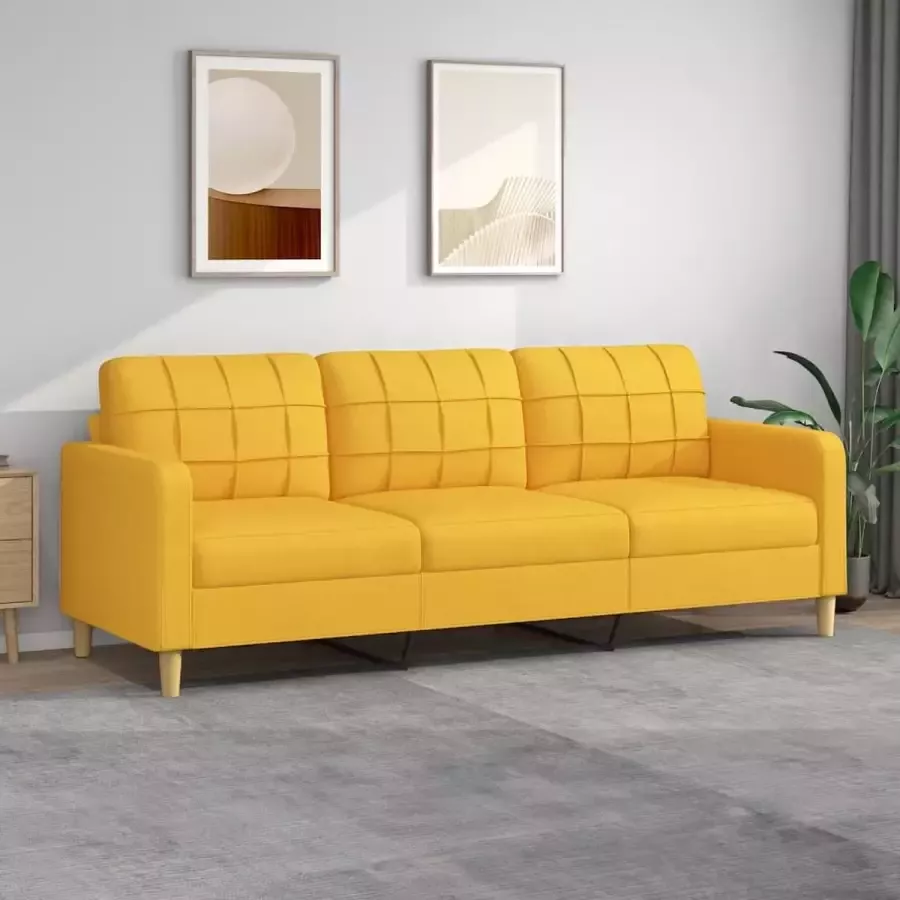 Furniture Limited Driezitsbank 210 cm stof lichtgeel