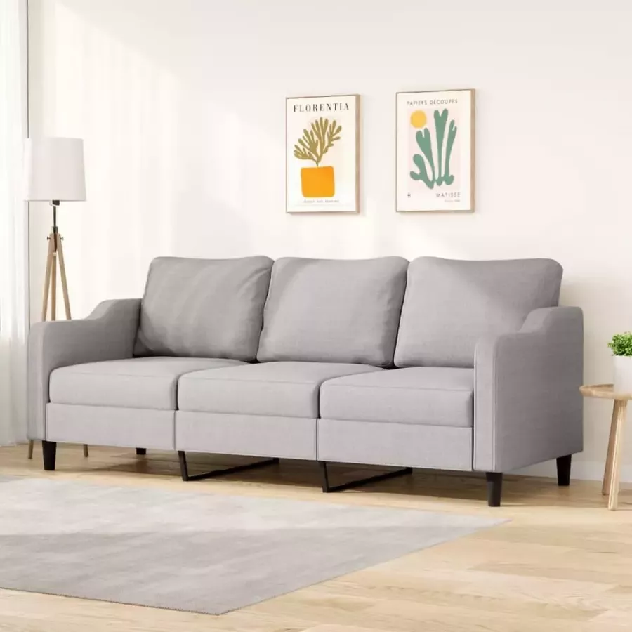Furniture Limited Driezitsbank 210 cm stof lichtgrijs