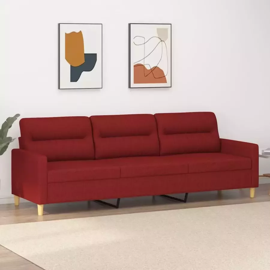 Furniture Limited Driezitsbank 210 cm stof wijnrood