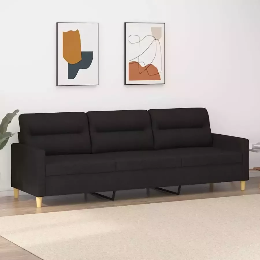Furniture Limited Driezitsbank 210 cm stof zwart