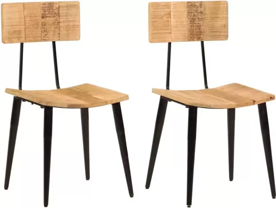 Furniture Limited Eetkamerstoelen 2 st 44x40x80 cm massief mangohout