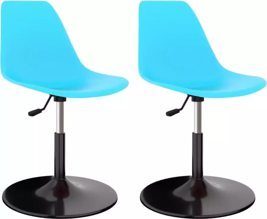 Furniture Limited Eetkamerstoelen 2 st draaibaar PP blauw