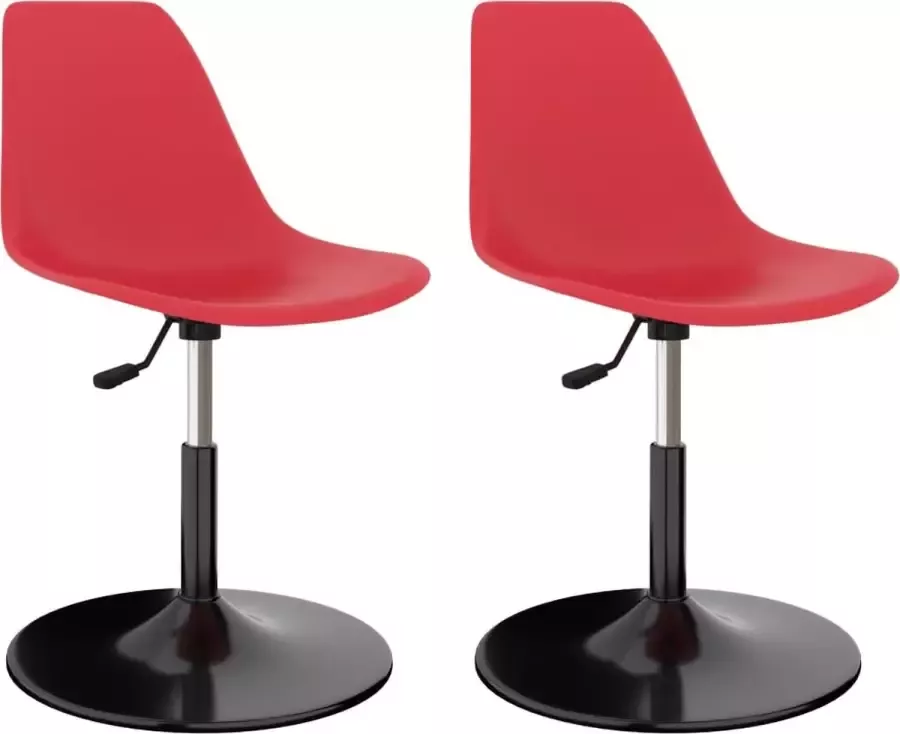 Furniture Limited Eetkamerstoelen 2 st draaibaar PP rood