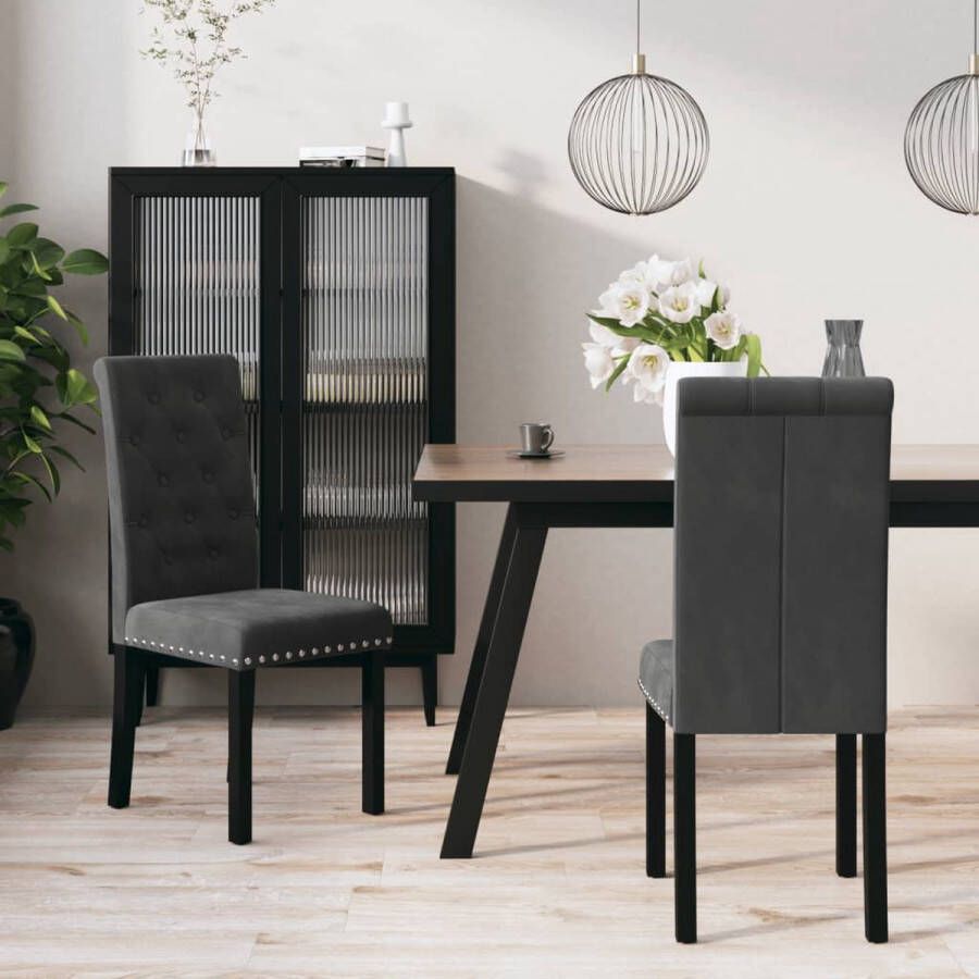 Furniture Limited Eetkamerstoelen 2 st fluweel donkergrijs