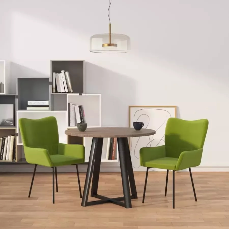 Furniture Limited Eetkamerstoelen 2 st fluweel lichtgroen