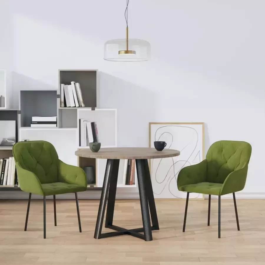 Furniture Limited Eetkamerstoelen 2 st fluweel lichtgroen