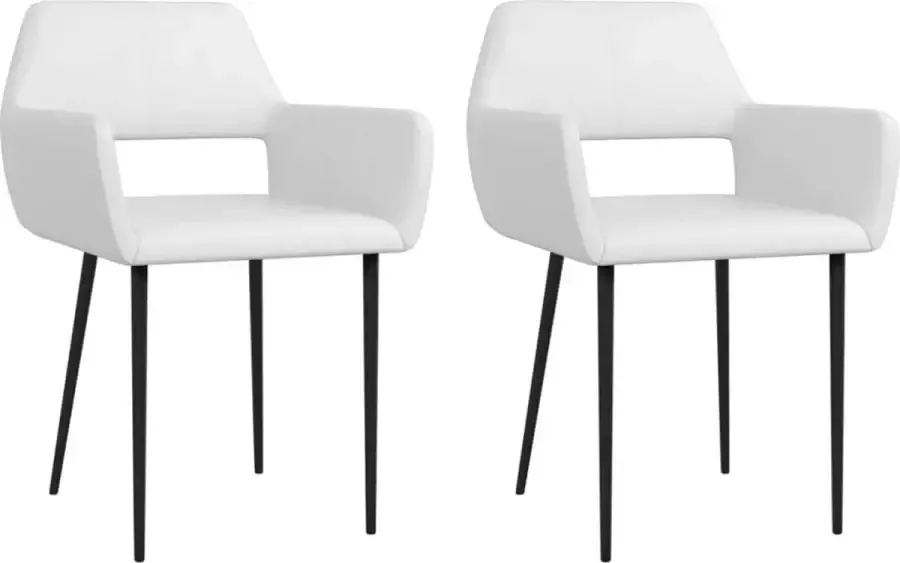 Furniture Limited Eetkamerstoelen 2 st kunstleer wit