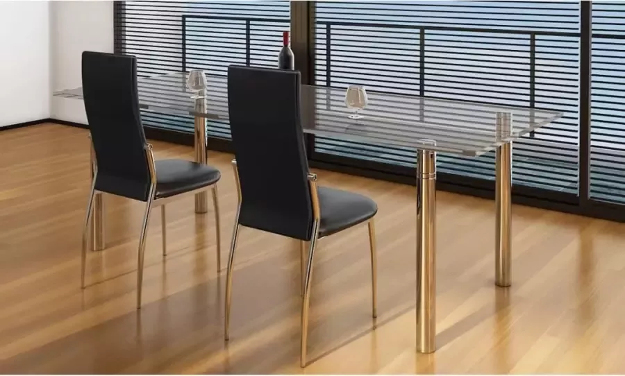 Furniture Limited Eetkamerstoelen 2 st kunstleer zwart - Foto 3