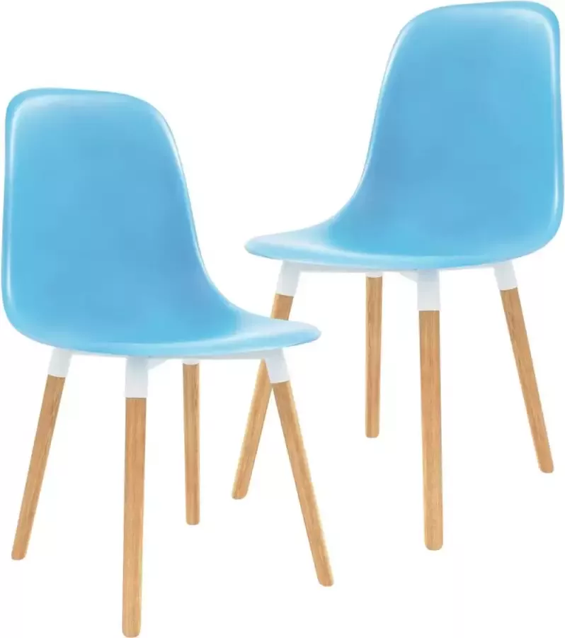 Furniture Limited Eetkamerstoelen 2 st kunststof blauw