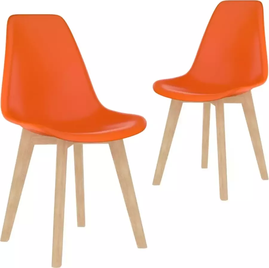 Furniture Limited Eetkamerstoelen 2 st kunststof oranje