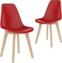 Furniture Limited Eetkamerstoelen 2 st kunststof rood - Thumbnail 3