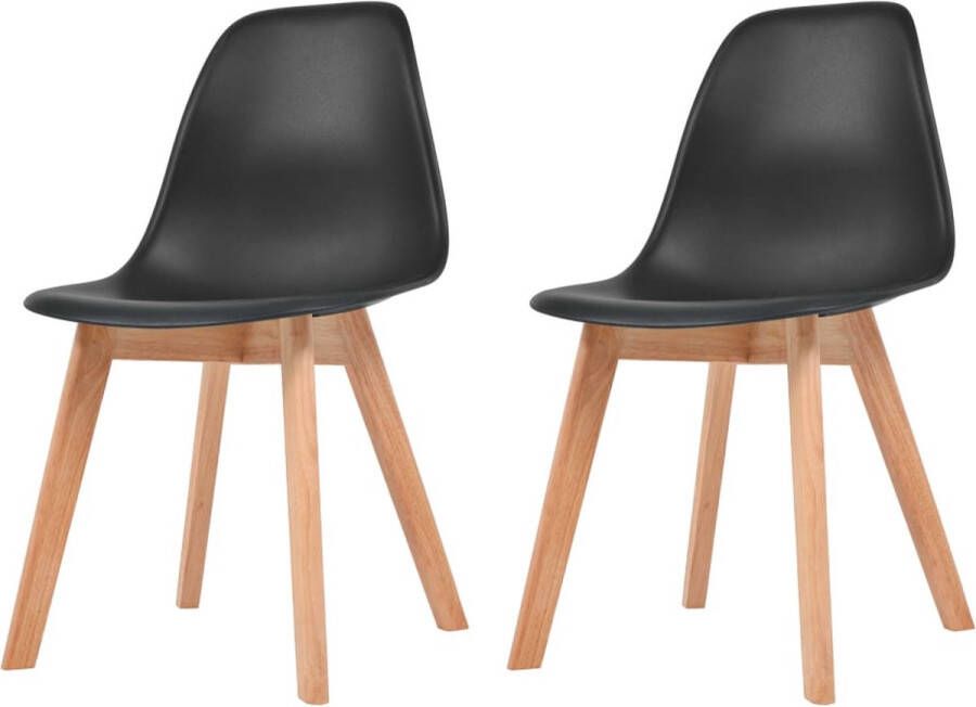 Furniture Limited Eetkamerstoelen 2 st kunststof zwart