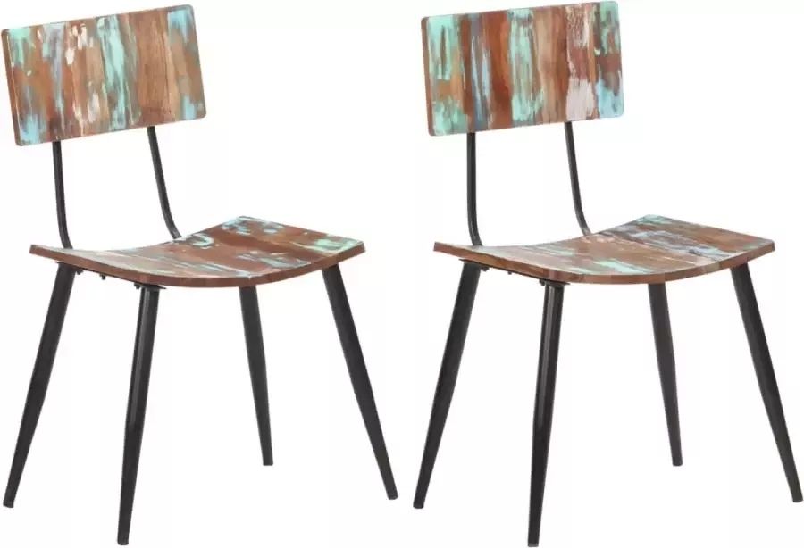 Furniture Limited Eetkamerstoelen 2 st massief gerecycled hout