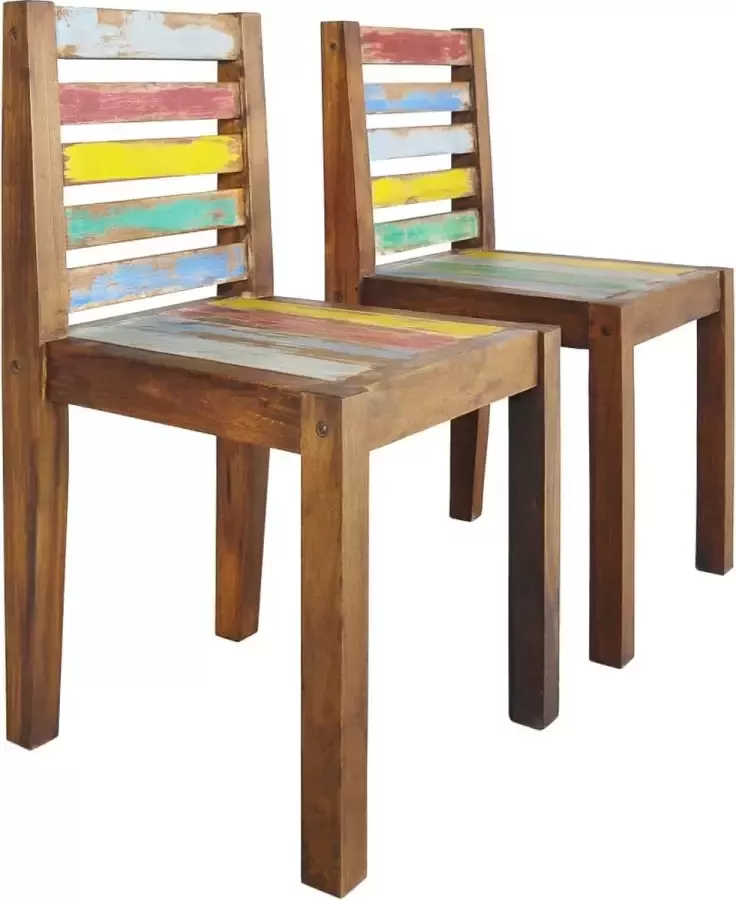 Furniture Limited Eetkamerstoelen 2 st massief gerecycled hout