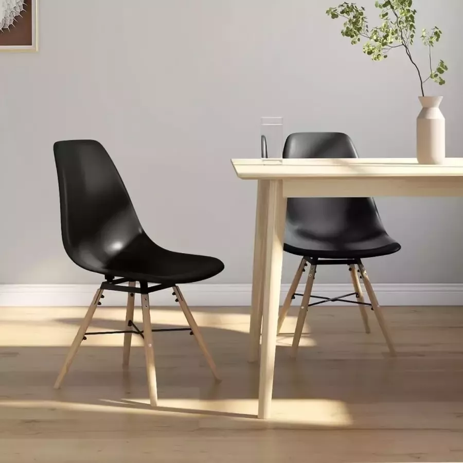 Furniture Limited Eetkamerstoelen 2 st PP zwart