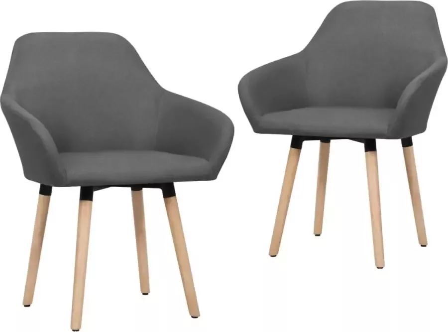 Furniture Limited Eetkamerstoelen 2 st stof donkergrijs
