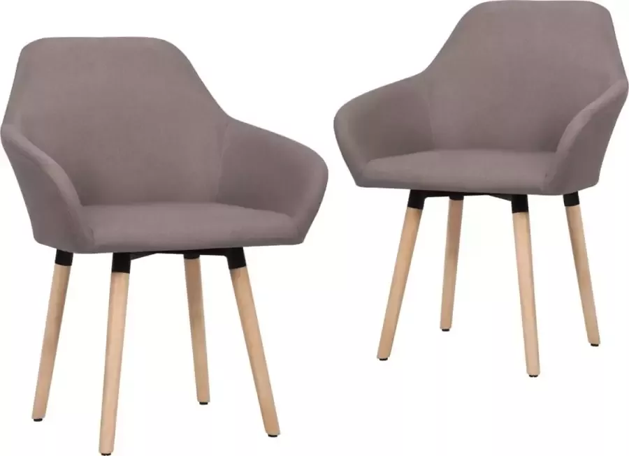 Furniture Limited Eetkamerstoelen draaibaar 2 st stof taupe - Foto 2