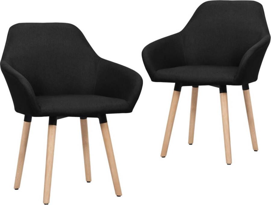 Furniture Limited Eetkamerstoelen 2 st stof zwart