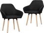 Furniture Limited Eetkamerstoelen 2 st stof zwart - Thumbnail 2