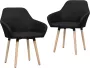 Furniture Limited Eetkamerstoelen 2 st stof zwart - Thumbnail 1