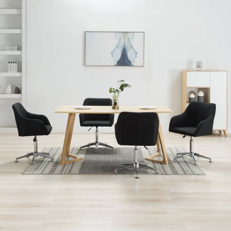 Furniture Limited Eetkamerstoelen 4 st draaibaar stof zwart