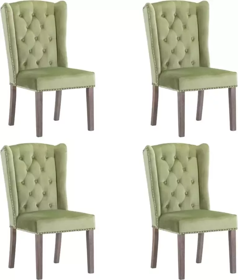 Furniture Limited Eetkamerstoelen 4 st fluweel lichtgroen