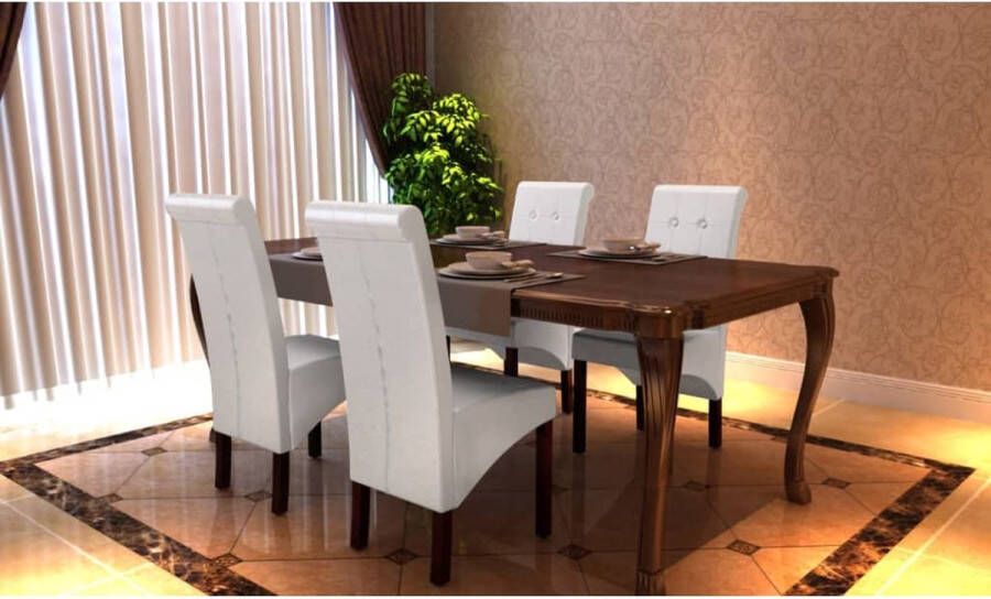 Furniture Limited Eetkamerstoelen 4 st kunstleer wit