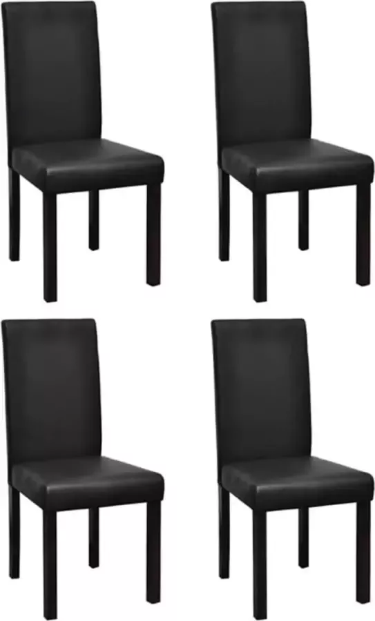 Furniture Limited Eetkamerstoelen 4 st kunstleer zwart