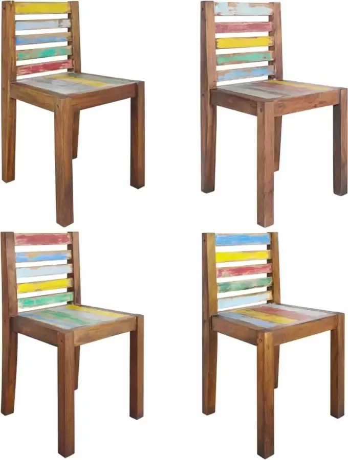 Furniture Limited Eetkamerstoelen 4 st massief gerecycled hout