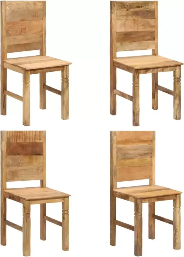 Furniture Limited Eetkamerstoelen 4 st massief mangohout