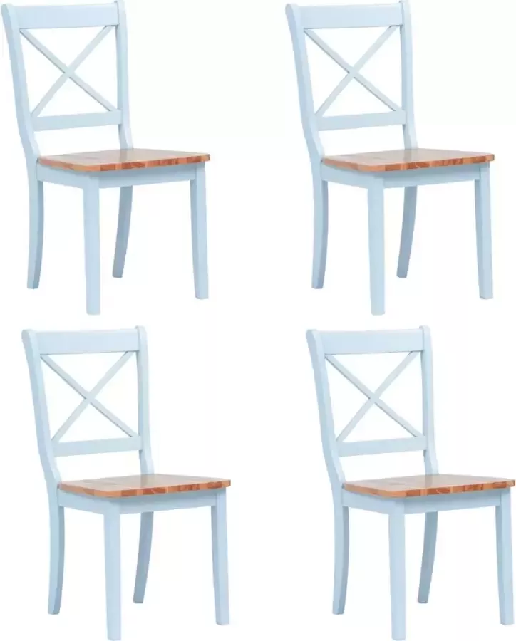 Furniture Limited Eetkamerstoelen 4 st massief rubberwood grijs lichthoutkleurig