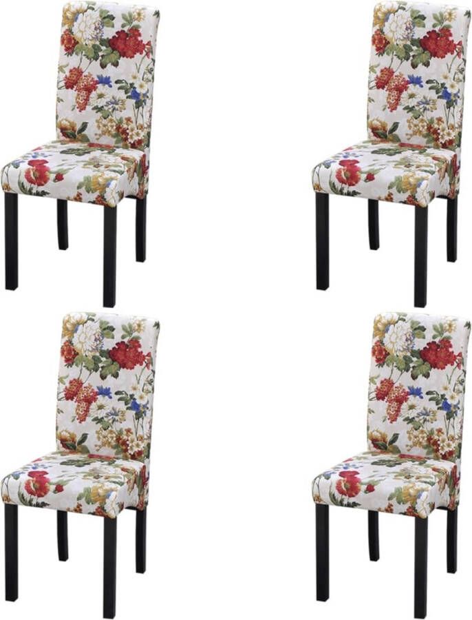 Furniture Limited Eetkamerstoelen 4 st stof meerkleurig