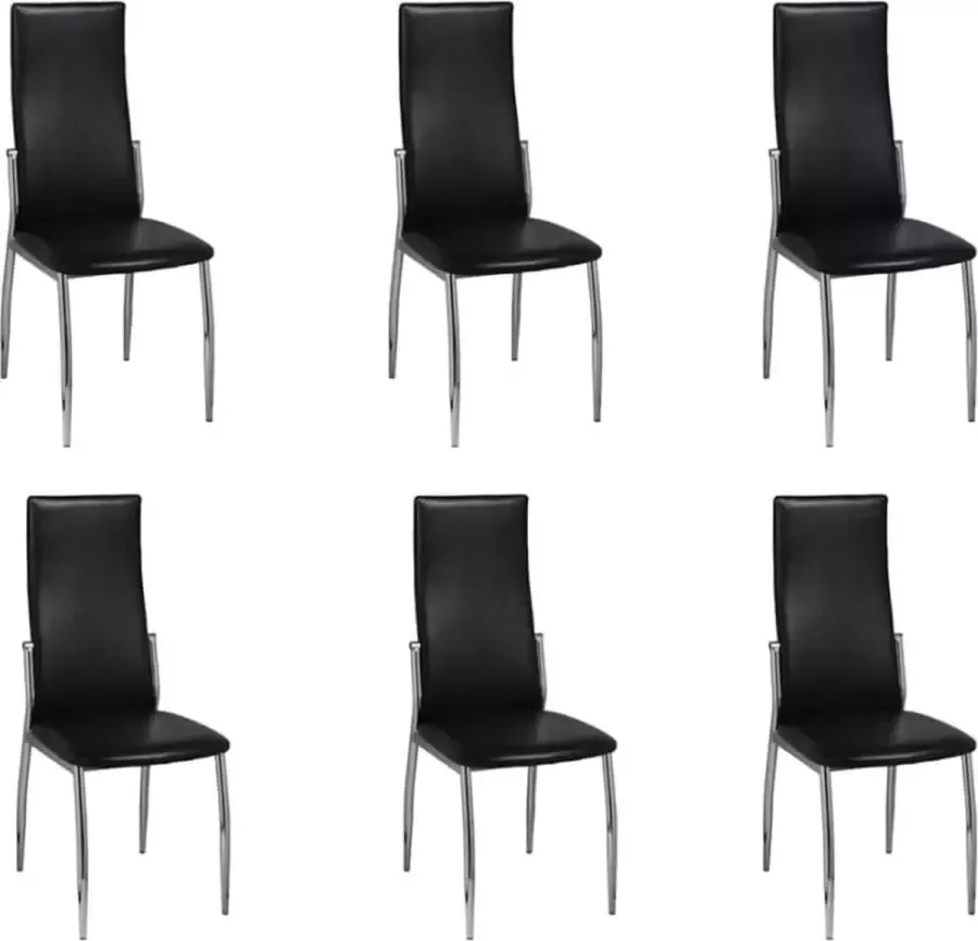 Furniture Limited Eetkamerstoelen 6 st kunstleer zwart