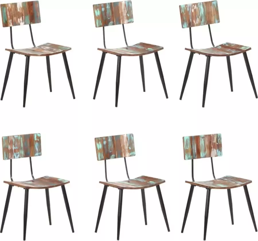 Furniture Limited Eetkamerstoelen 6 st massief gerecycled hout
