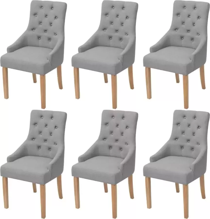 Furniture Limited Eetkamerstoelen 6 st stof lichtgrijs - Foto 2