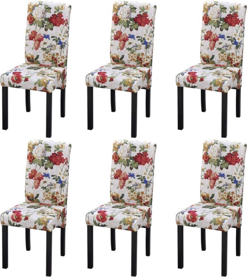 Furniture Limited Eetkamerstoelen 6 st stof meerkleurig