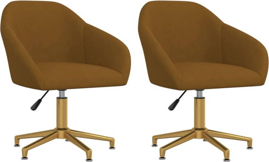 Furniture Limited Eetkamerstoelen draaibaar 2 st fluweel bruin