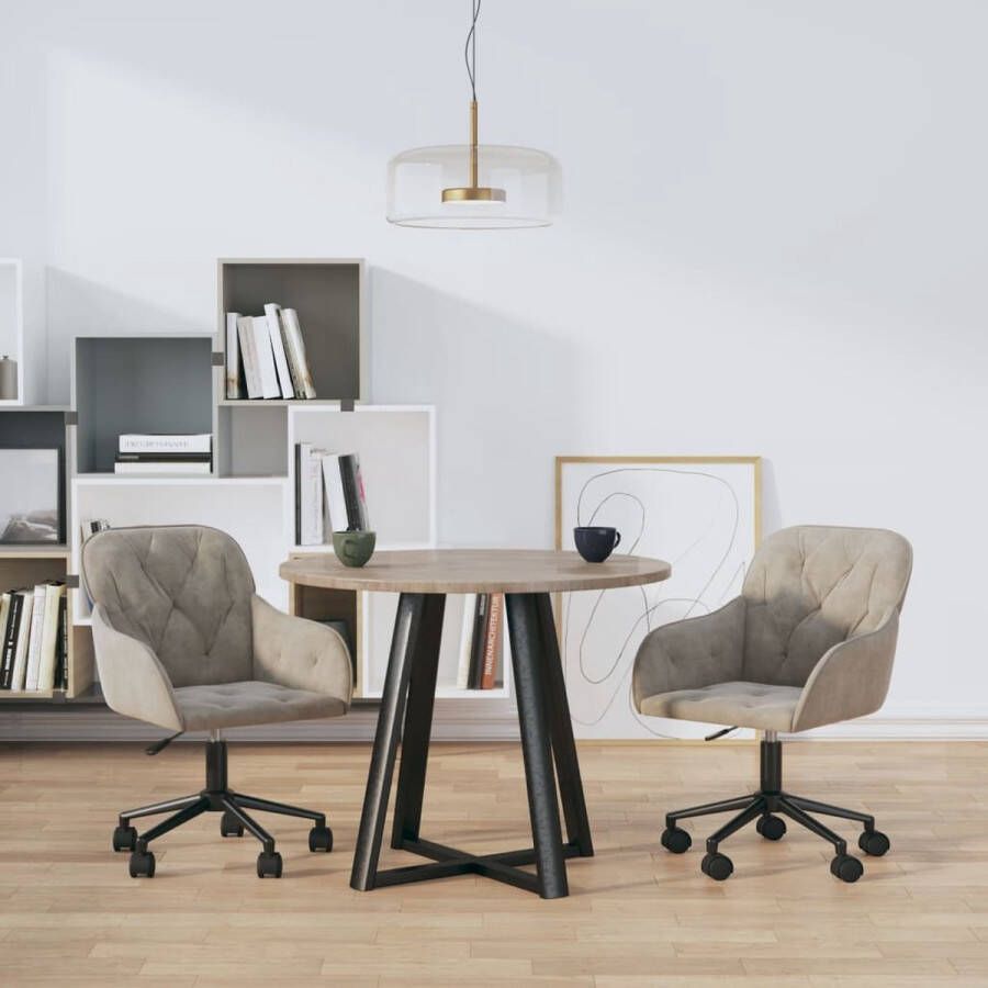 Furniture Limited Eetkamerstoelen draaibaar 2 st fluweel lichtgrijs